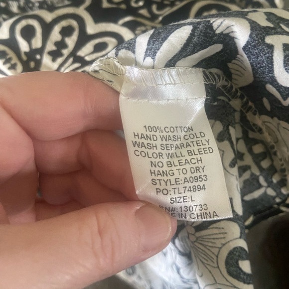 Black & Cream Floral Paisley Button-Up Dress - Picture 7 of 9